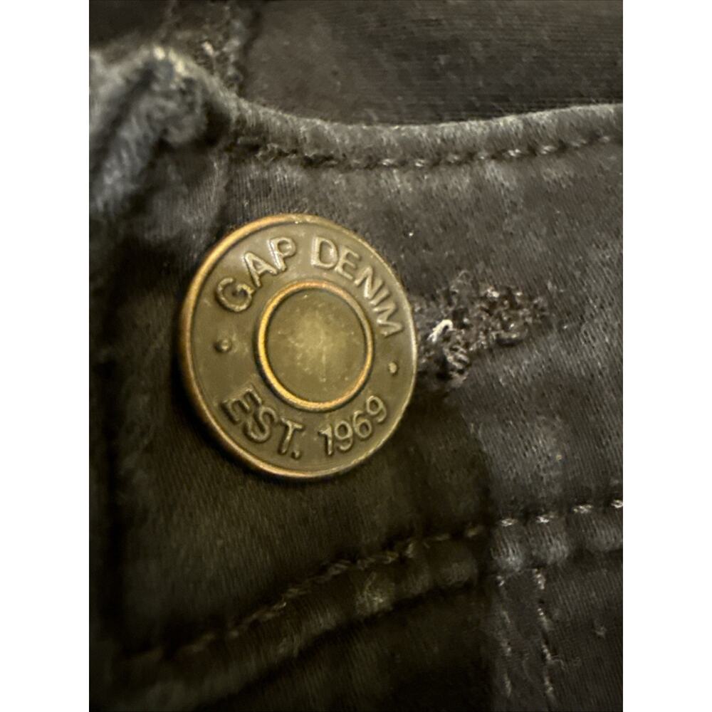 GAP 1969 Women's True Skinny Ankle Jeans Stretch Distressed Hems Black Size 28R - Picture 7 of 16